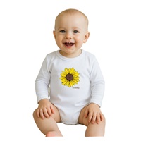 Body dziecięce z nadrukiem New Baby Sunflower - krótki rękaw