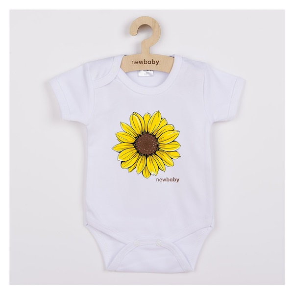 Body dziecięce z nadrukiem New Baby Sunflower - krótki rękaw