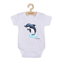 Body dziecięce z nadrukiem New Baby Dolphin - krótki rękaw