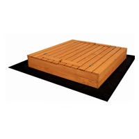 Piaskownica drewniana z ławeczkami i daszkiem zamykana Baby Mix 120x120 cm niebiesko biała