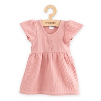Niemowlęca muślinowa sukienka New Baby pink