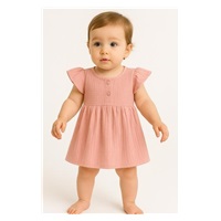 Niemowlęca muślinowa sukienka New Baby pink