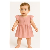 Niemowlęca muślinowa sukienka New Baby pink