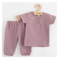 Dziecięcy muślinowy zestaw koszulka i spodnie New Baby lavender