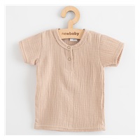 Dziecięcy muślinowy zestaw koszulka i spodnie New Baby beige