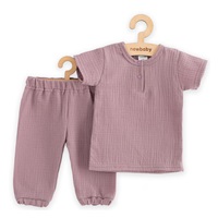 Dziecięcy muślinowy zestaw koszulka i spodnie New Baby lavender