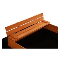 Piaskownica drewniana z ławeczkami i daszkiem zamykana Baby Mix 120x120 cm szara