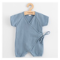 Niemowlęcy letni muślinowy pajac New Baby blue