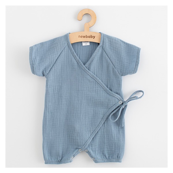 Niemowlęcy letni muślinowy pajac New Baby blue