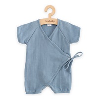 Niemowlęcy letni muślinowy pajac New Baby blue