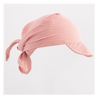 Letnia muślinowa chustka dziecięca z daszkiem New Baby pink