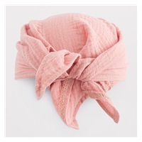 Letnia muślinowa chustka dziecięca z daszkiem New Baby pink