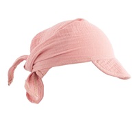 Letnia muślinowa chustka dziecięca z daszkiem New Baby pink