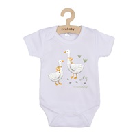 Body dziecięce z nadrukiem New Baby Gąski -  krótki rękaw