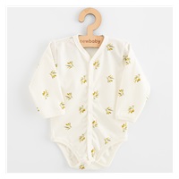Niemowlęce body rozpinane długi rękaw z organicznej bawełny New Baby Oliwki