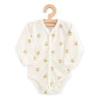 Niemowlęce body rozpinane długi rękaw z organicznej bawełny New Baby Oliwki