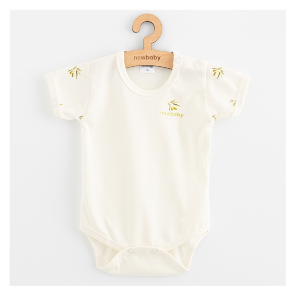 Niemowlęce body krótki rękaw z organicznej bawełny New Baby Oliwki