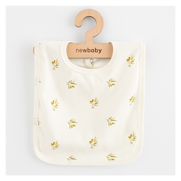 Śliniak niemowlęcy z bawełny organicznej New Baby Oliwki