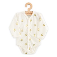 Niemowlęce body rozpinane długi rękaw z organicznej bawełny New Baby Oliwki