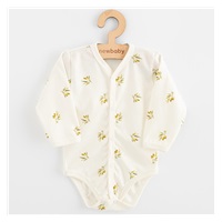 Niemowlęce body rozpinane długi rękaw z organicznej bawełny New Baby Oliwki