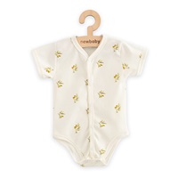 Niemowlęce body rozpinane krótki rękaw z organicznej bawełny New Baby Oliwki