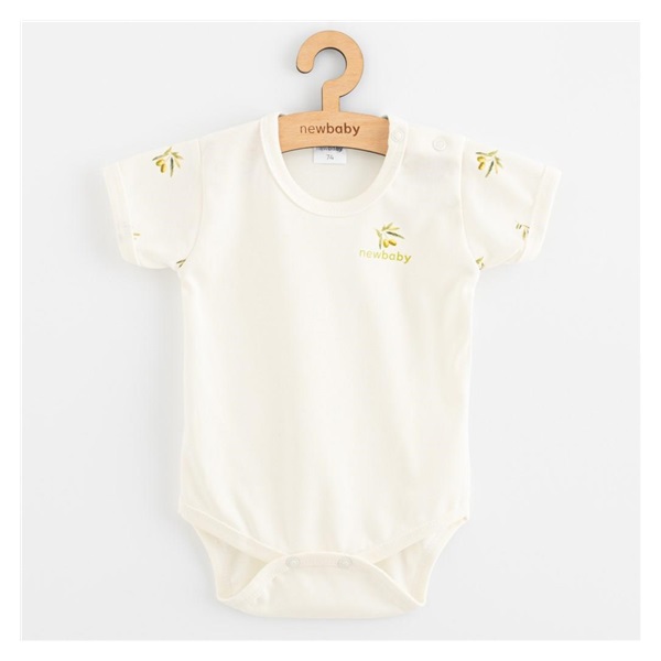 Niemowlęce body krótki rękaw z organicznej bawełny New Baby Oliwki