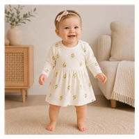 Sukienka niemowlęca z bawełny organicznej długi rękaw New Baby Oliwki