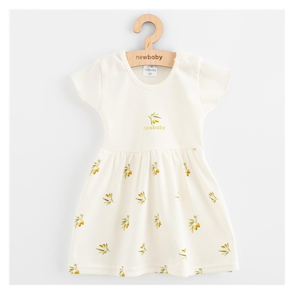Sukienka niemowlęca z bawełny organicznej krótki rękaw New Baby Oliwki