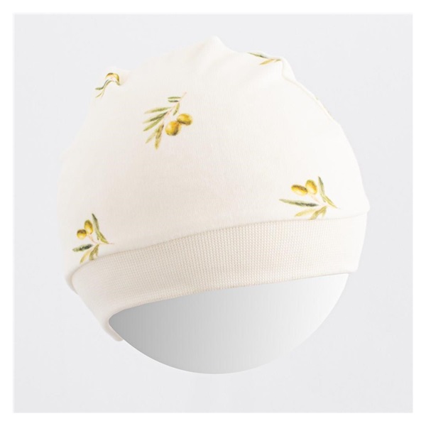Czapka niemowlęca z bawełny organicznej New Baby Oliwki