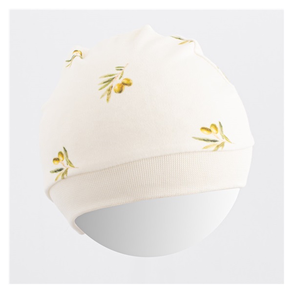 Czapka niemowlęca z bawełny organicznej New Baby Oliwki