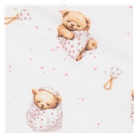 Bawełniane prześcieradło do wózka New Baby Sweet teddy bear 35x75 cm pink