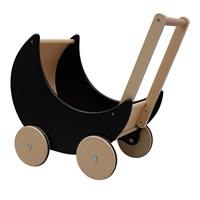 Drewniany wózek, chodzik dla dzieci 2w1 Montessori Baby Mix czarny