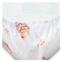 Bawełniane prześcieradło do łóżeczka New Baby Sweet teddy bear 120x60 cm pink