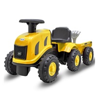 Dziecięce jeździdełko traktor z przyczepą i narzędziami Baby Mix Benny żółty