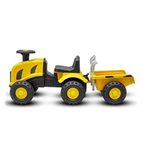 Dziecięce jeździdełko traktor z przyczepą i narzędziami Baby Mix Benny żółty