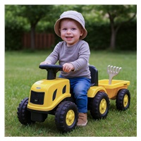 Dziecięce jeździdełko traktor z przyczepą i narzędziami Baby Mix Benny żółty