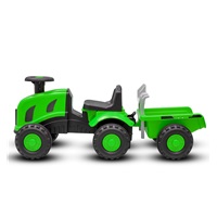 Dziecięce jeździdełko traktor z przyczepą i narzędziami Baby Mix Benny zielony