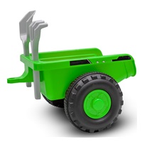 Dziecięce jeździdełko traktor z przyczepą i narzędziami Baby Mix Benny zielony