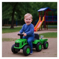 Dziecięce jeździdełko traktor z przyczepą i narzędziami Baby Mix Benny zielony