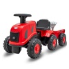 Dziecięce jeździdełko traktor z przyczepą i narzędziami Baby Mix Benny czerwony