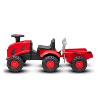 Dziecięce jeździdełko traktor z przyczepą i narzędziami Baby Mix Benny czerwony