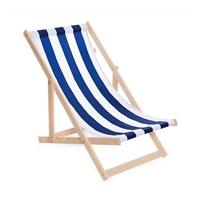 Leżak ogrodowy plażowy składany Baby Mix niebiesko-biały