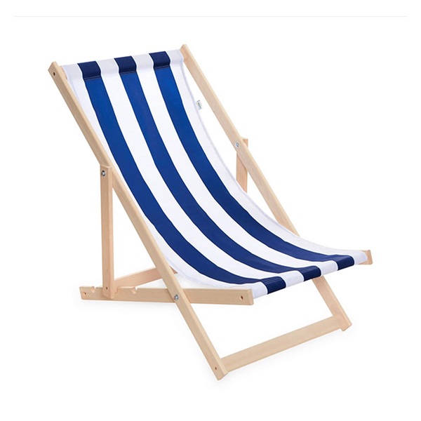 Leżak ogrodowy plażowy składany Baby Mix niebiesko-biały