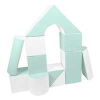 Klocki piankowe – gigantyczna układanka 11 szt white-mint