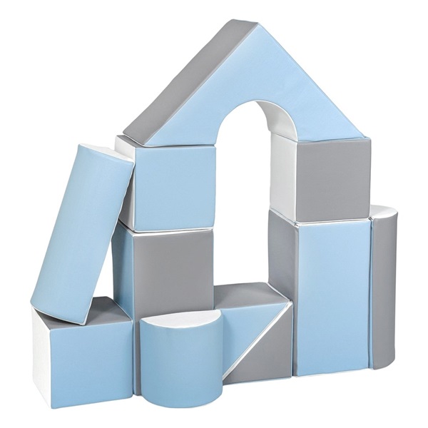 Klocki piankowe – gigantyczna układanka 11 szt white-baby blue-grey