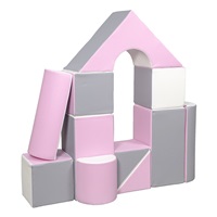 Klocki piankowe – gigantyczna układanka 11 szt white-light pink-grey