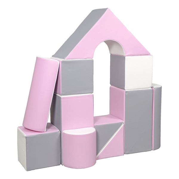 Klocki piankowe – gigantyczna układanka 11 szt white-light pink-grey