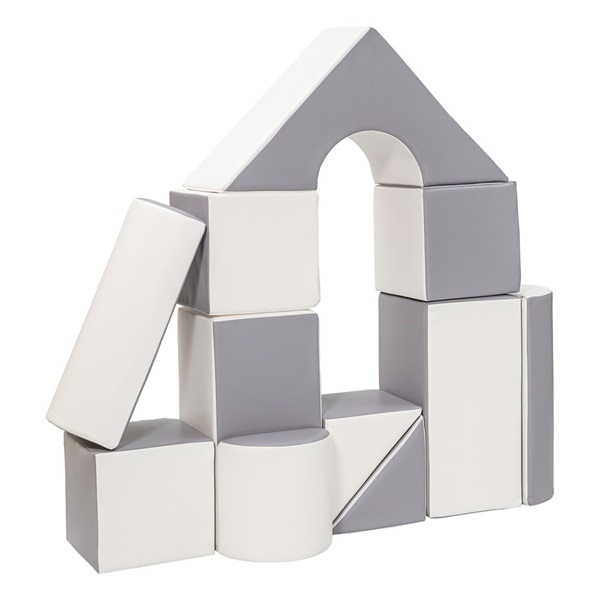 Klocki piankowe – gigantyczna układanka 11 szt white-grey