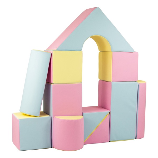 Klocki piankowe – gigantyczna układanka 11 szt pink-blue-yellow (pastel)