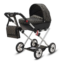 Luksusowy wózek dla lalek New Baby COMFORT złoto-czarny